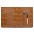 Faux Leather Placemats Set of 8 Brown L777847